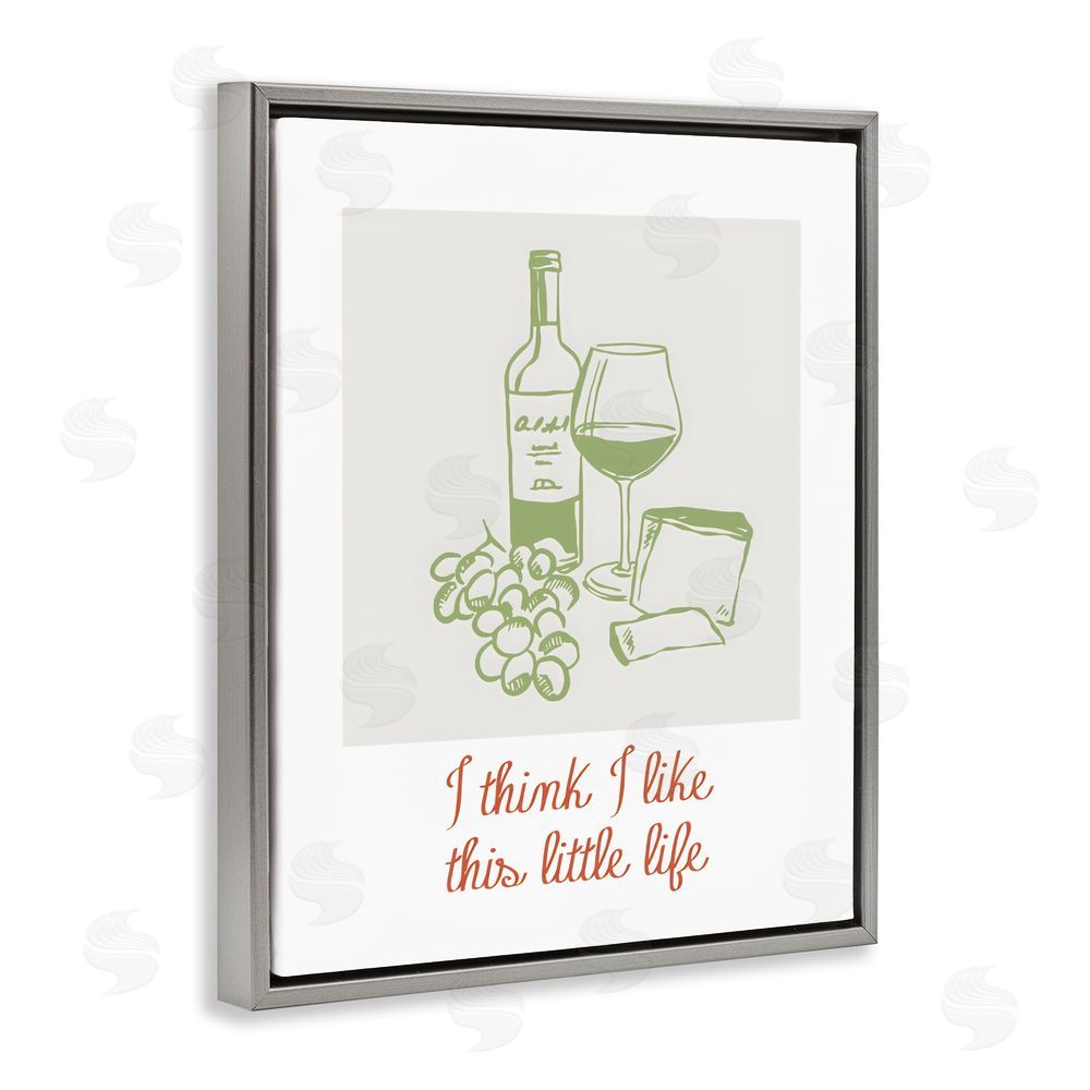 The Prints Vibe I Think I Like This Little Life Gray Floating Framed Canvas Wall Art
