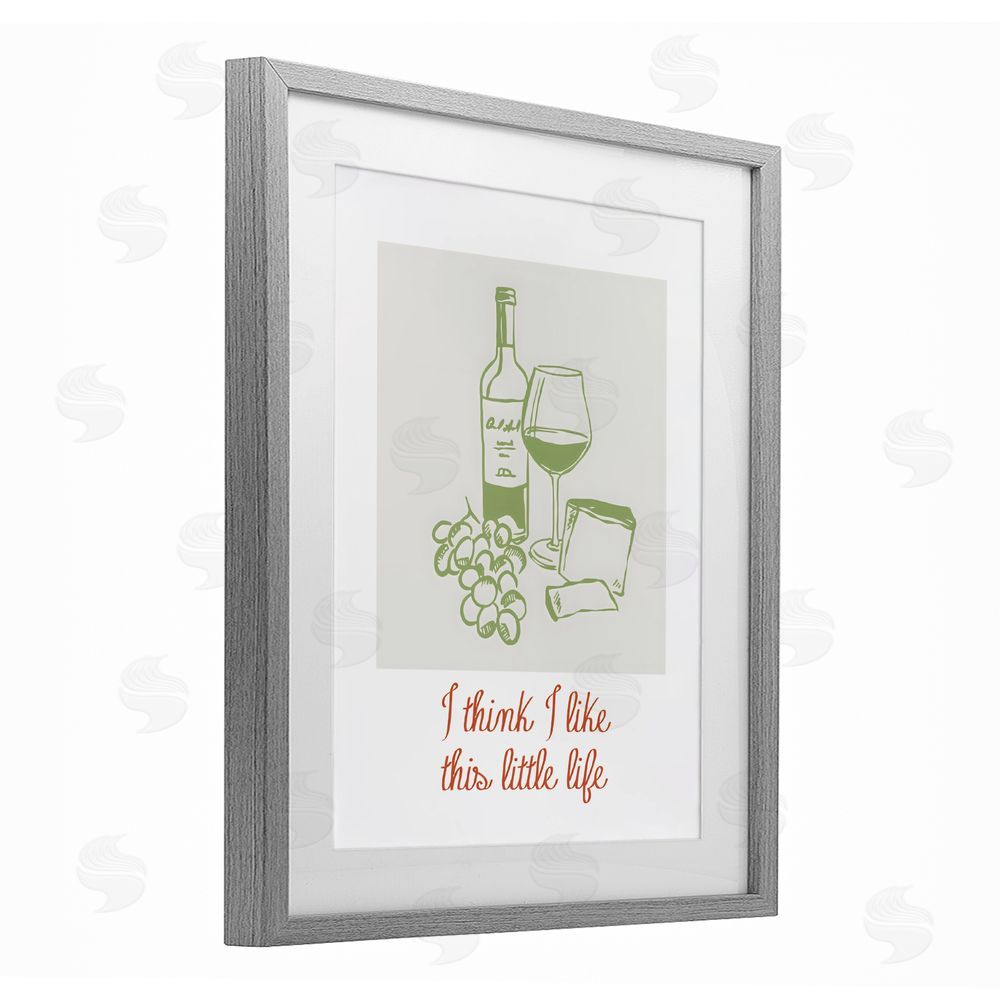 The Prints Vibe I Think I Like This Little Life Gray Framed Print Under Glass Wall Art