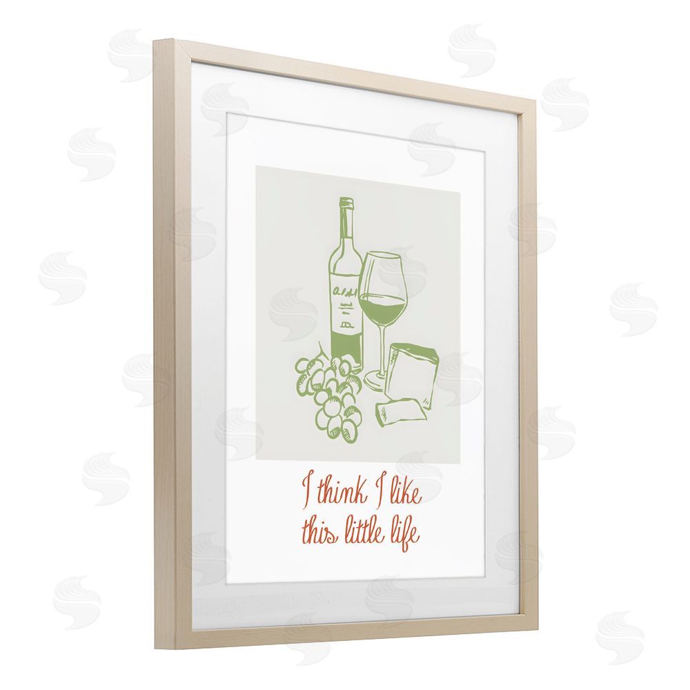 The Prints Vibe I Think I Like This Little Life Brown Framed Print Under Glass Wall Art