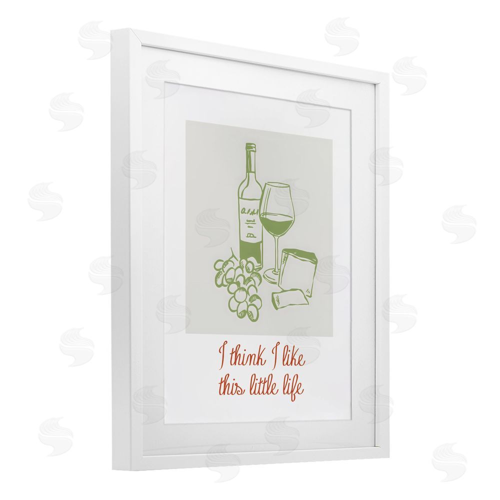 The Prints Vibe I Think I Like This Little Life White Framed Print Under Glass Wall Art