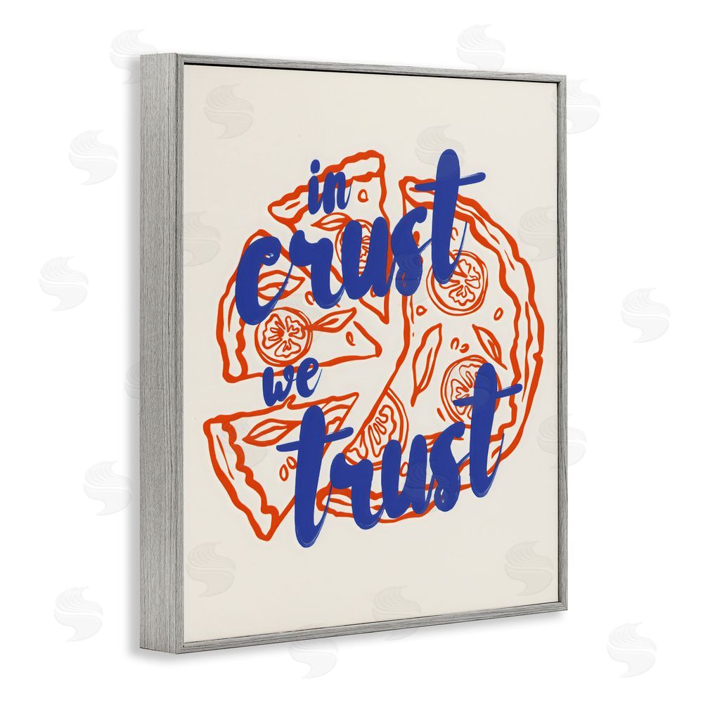 The Prints Vibe In Crust We Trust Pizza Gray Framed Giclee Wall Art
