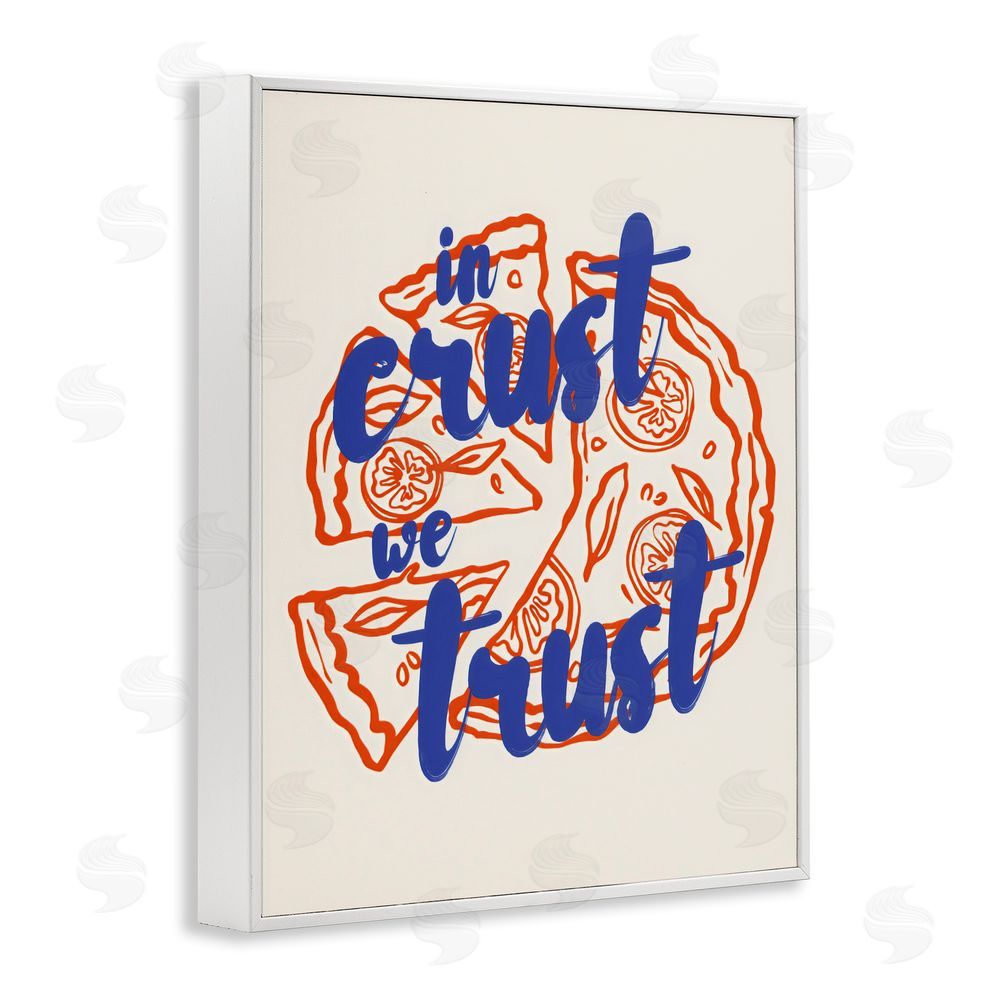 The Prints Vibe In Crust We Trust Pizza White Framed Giclee Wall Art