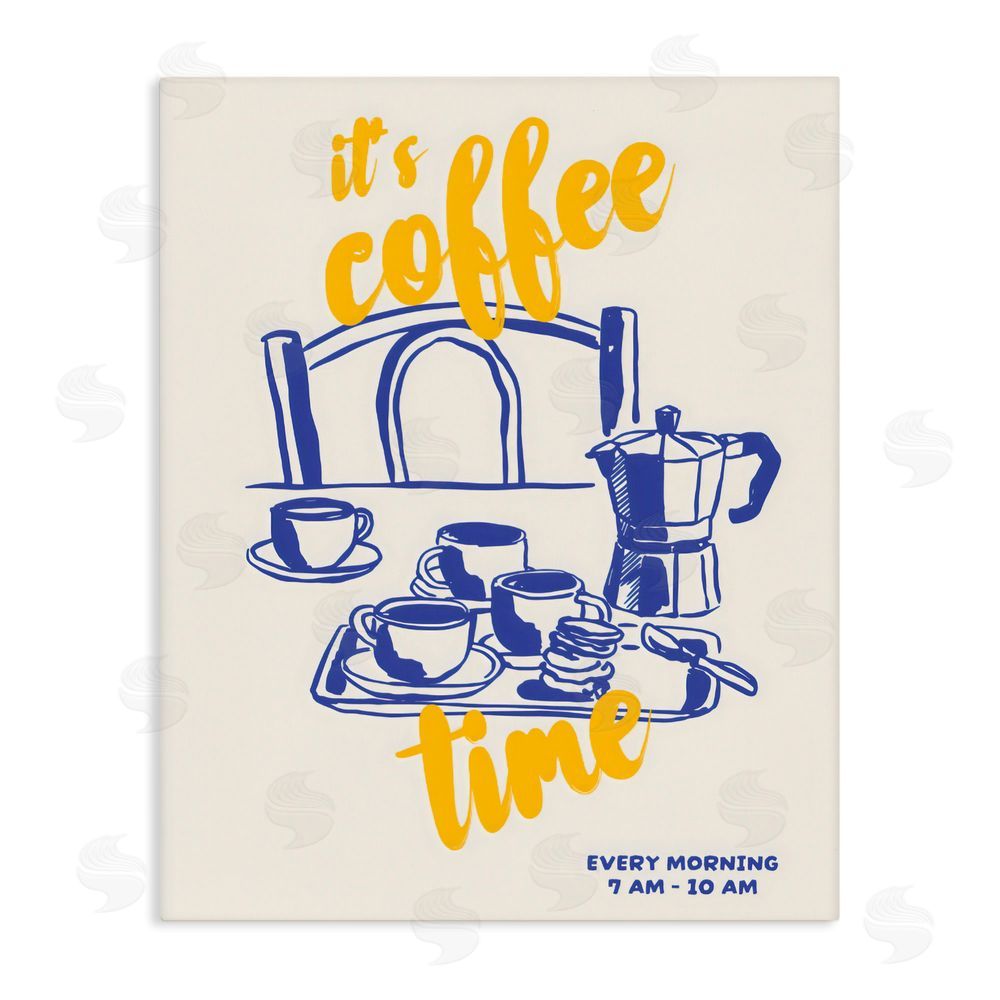 The Prints Vibe It's Coffee Time Breakfast Ritual Stretched Canvas Wall Art