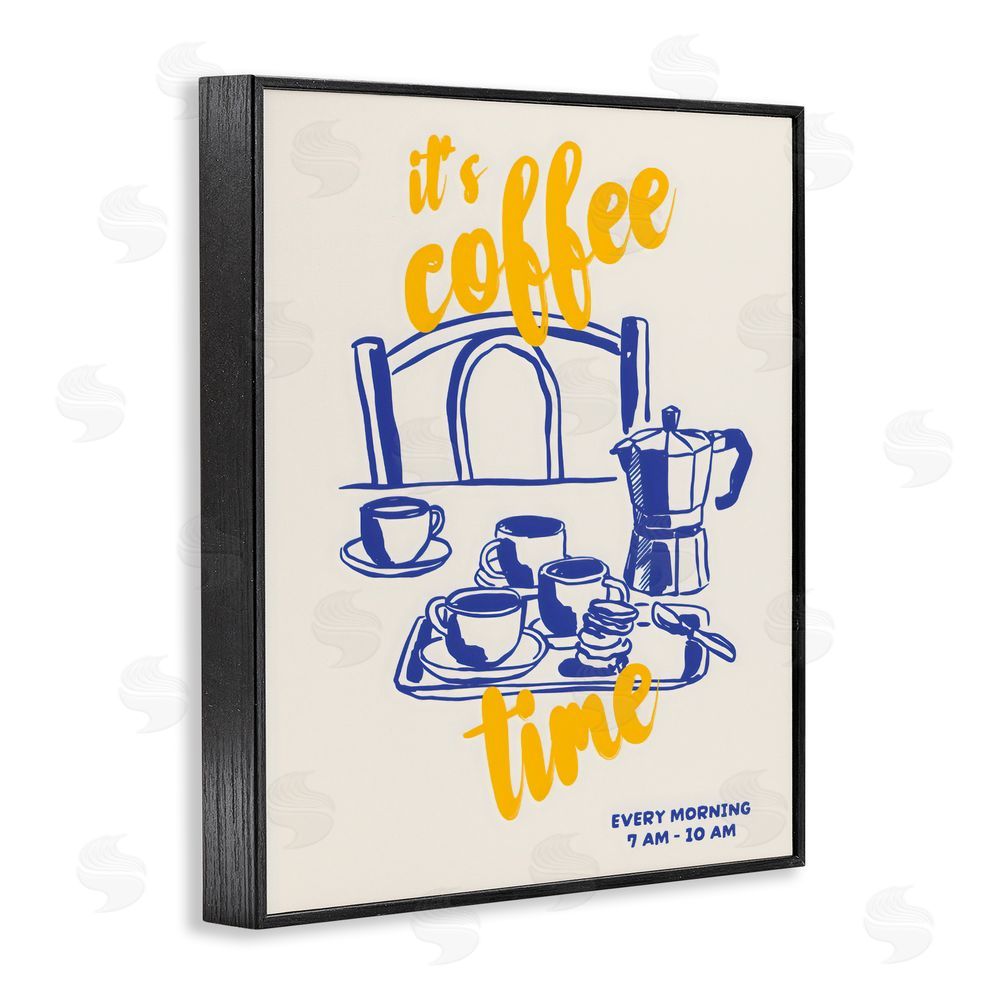 The Prints Vibe It's Coffee Time Breakfast Ritual Black Framed Giclee Wall Art