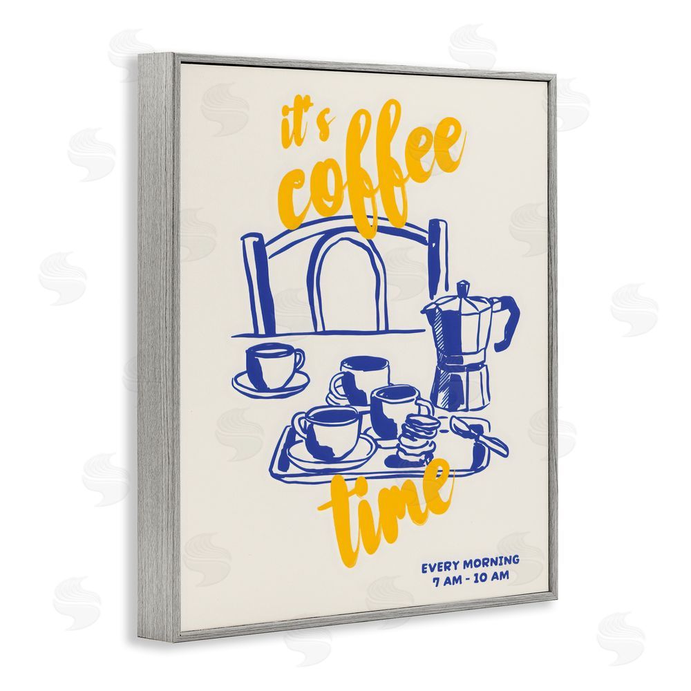 The Prints Vibe It's Coffee Time Breakfast Ritual Gray Framed Giclee Wall Art