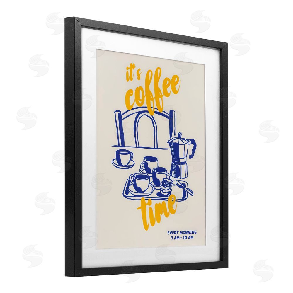 The Prints Vibe It's Coffee Time Breakfast Ritual Black Framed Print Under Glass Wall Art