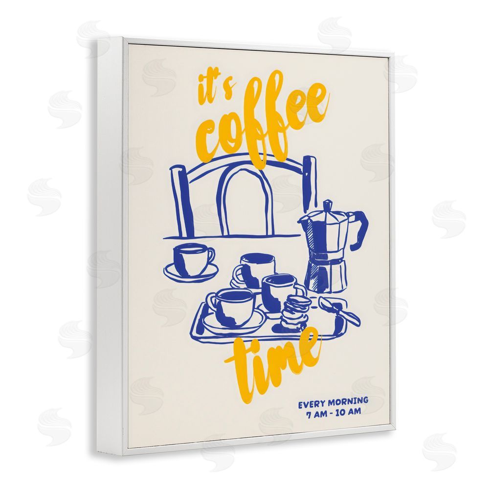 The Prints Vibe It's Coffee Time Breakfast Ritual White Framed Giclee Wall Art