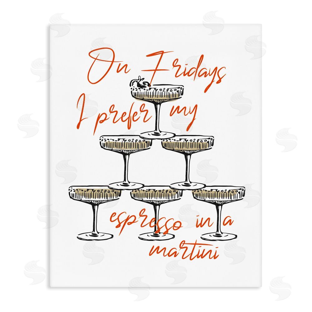 The Prints Vibe On Fridays Espresso Martini Stretched Canvas Wall Art