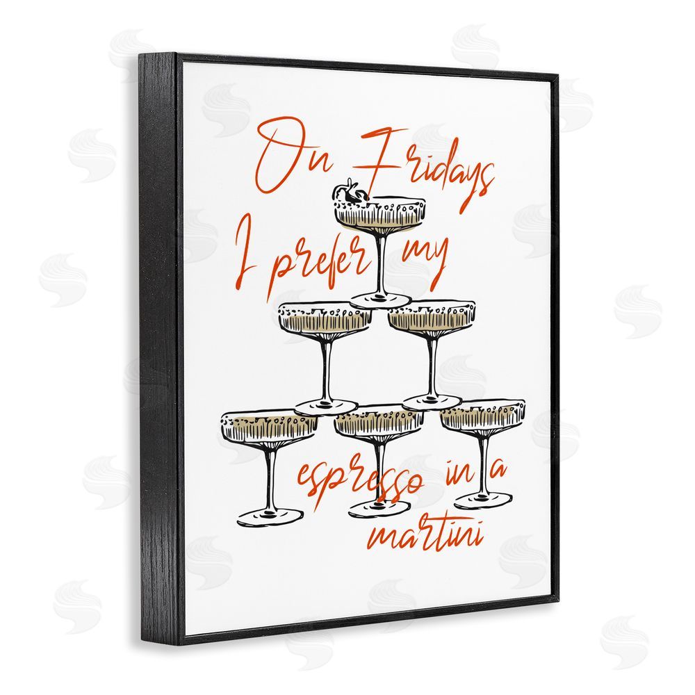 The Prints Vibe On Fridays Espresso Martini Black Framed Giclee Wall Art