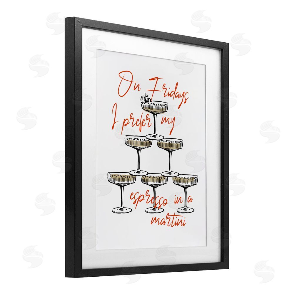 The Prints Vibe On Fridays Espresso Martini Black Framed Print Under Glass Wall Art