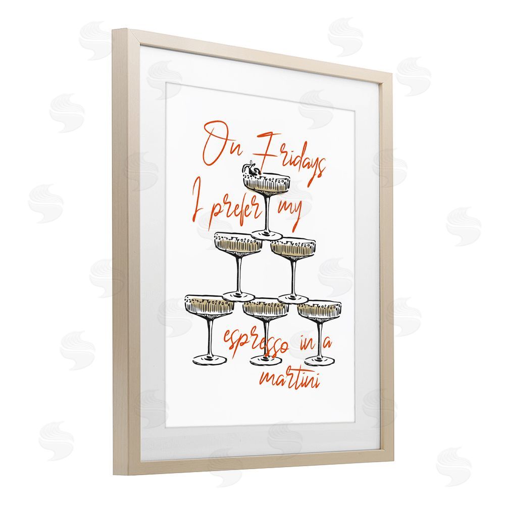 The Prints Vibe On Fridays Espresso Martini Brown Framed Print Under Glass Wall Art