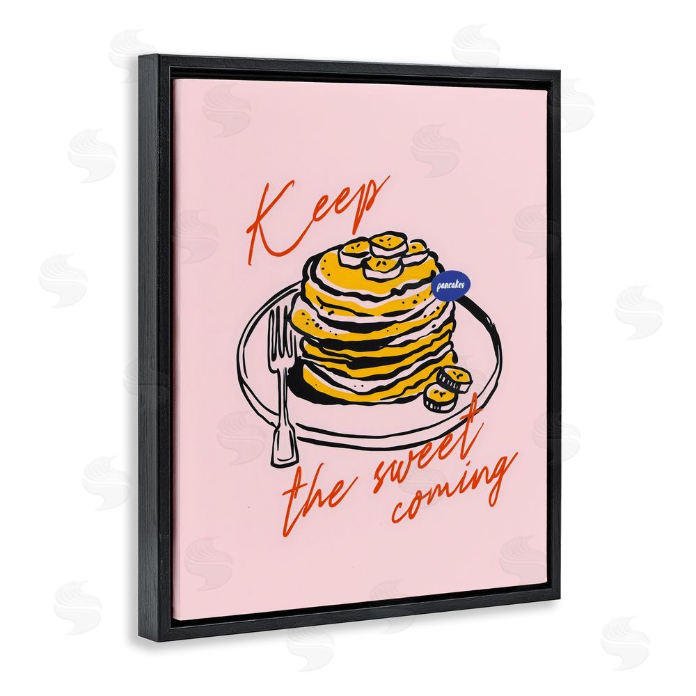 The Prints Vibe Keep The Sweet Coming Black Floating Framed Canvas Wall Art
