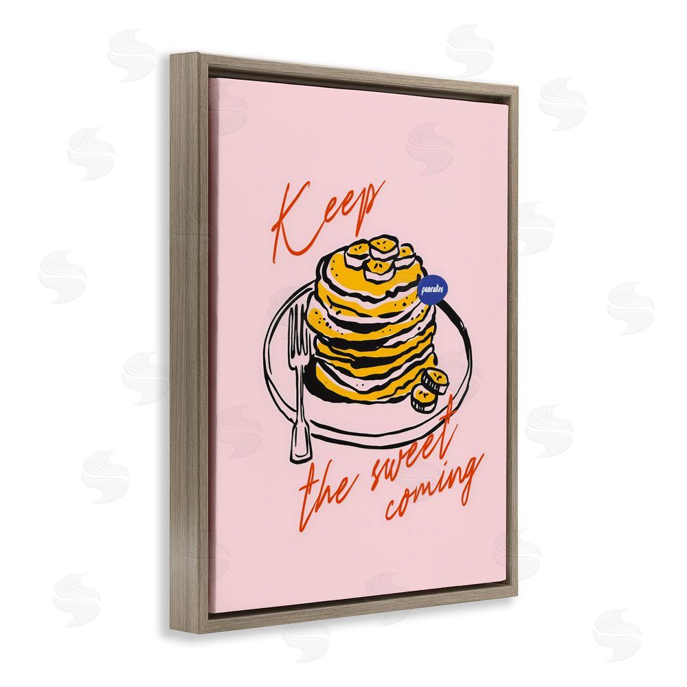 The Prints Vibe Keep The Sweet Coming Brown Floating Framed Canvas Wall Art