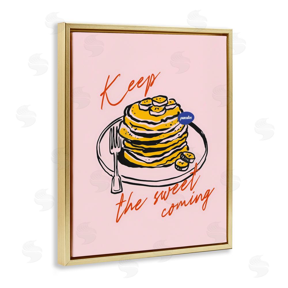 The Prints Vibe Keep The Sweet Coming Gold Floating Framed Canvas Wall Art