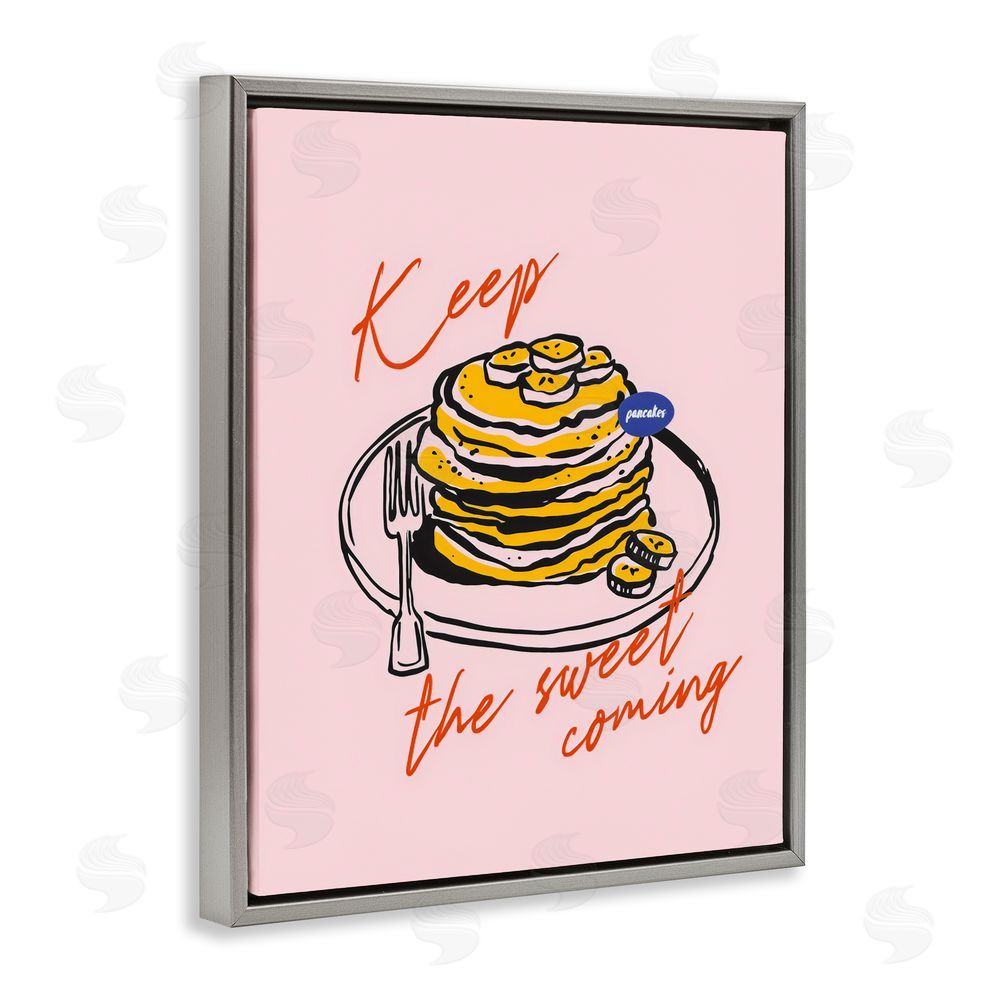 The Prints Vibe Keep The Sweet Coming Gray Floating Framed Canvas Wall Art