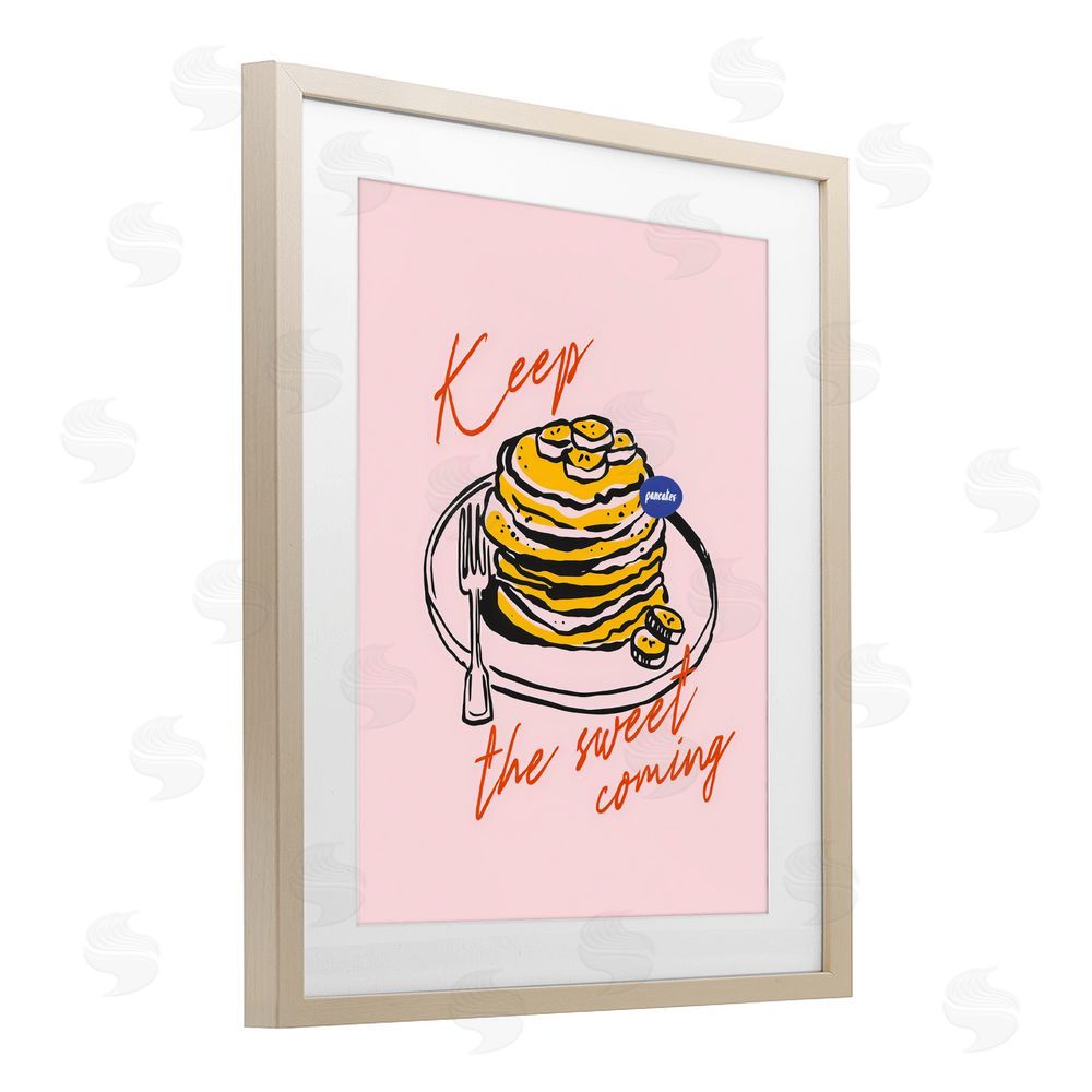 The Prints Vibe Keep The Sweet Coming Brown Framed Print Under Glass Wall Art