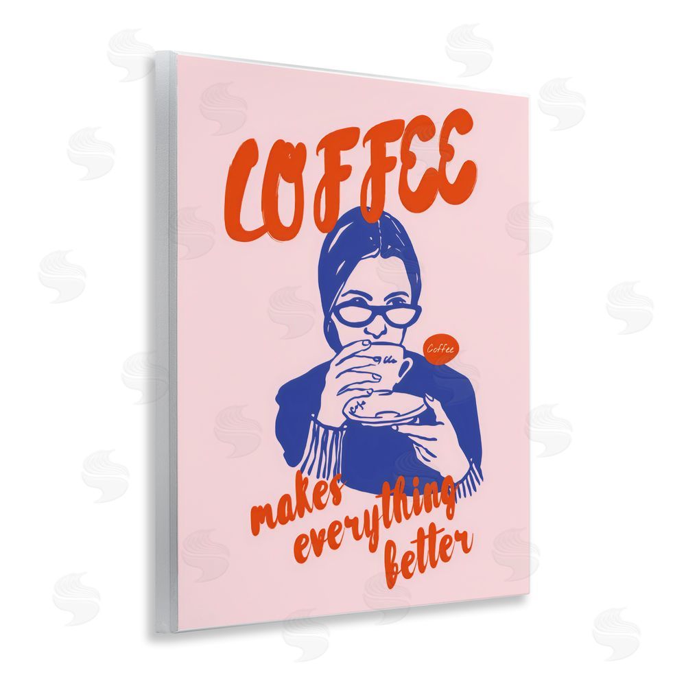 The Prints Vibe Coffee Makes Everything Better Wall Plaque with Fixed Lithograph Print