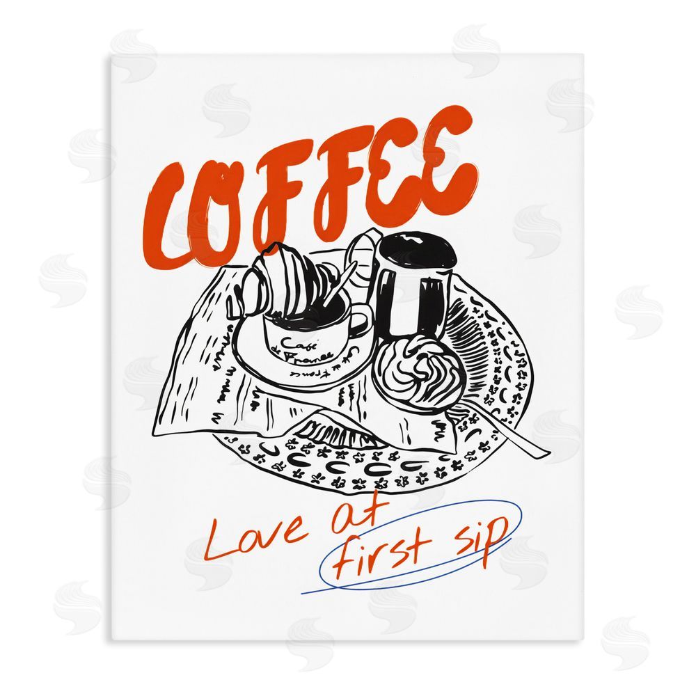 The Prints Vibe Coffee Love At First Sip Stretched Canvas Wall Art