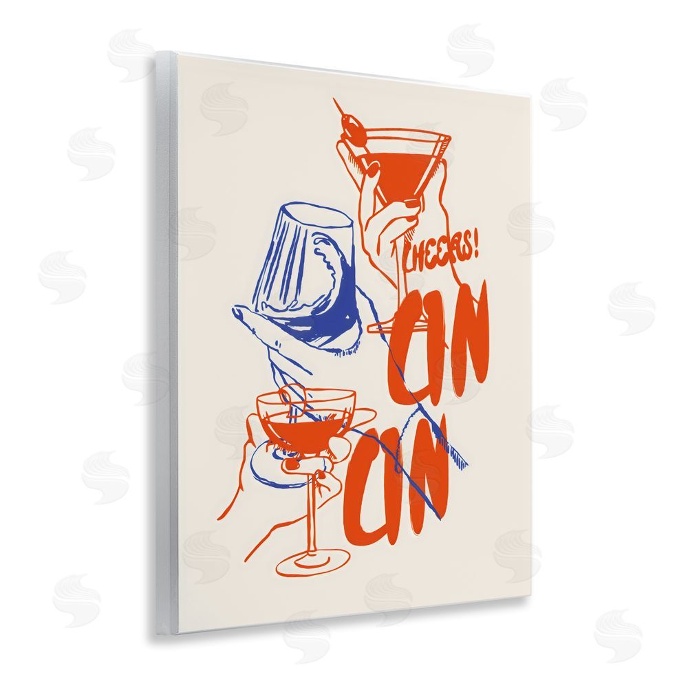 The Prints Vibe Retro Cheers Cocktail Toast Wall Plaque Home Decor Art Print