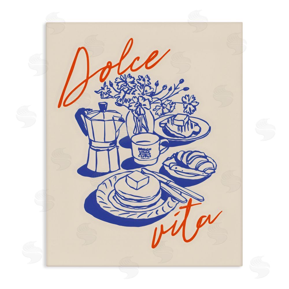 The Prints Vibe Retro Breakfast Morning Spread Stretched Canvas Wall Art