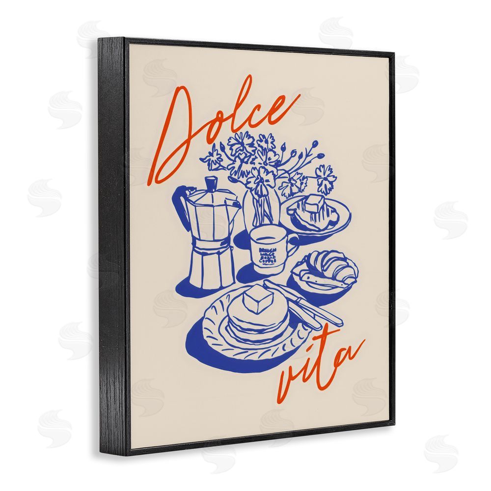 The Prints Vibe Retro Breakfast Morning Spread Black Framed Giclee Wall Art