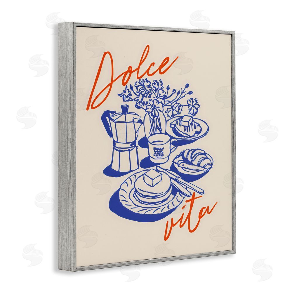 The Prints Vibe Retro Breakfast Morning Spread Gray Framed Giclee Wall Art