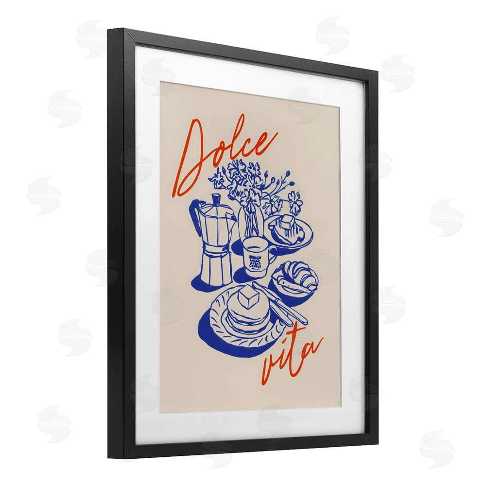 The Prints Vibe Retro Breakfast Morning Spread Black Framed Print Under Glass Wall Art