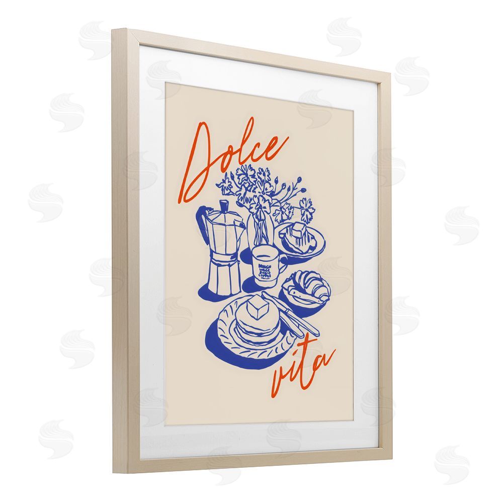 The Prints Vibe Retro Breakfast Morning Spread Brown Framed Print Under Glass Wall Art