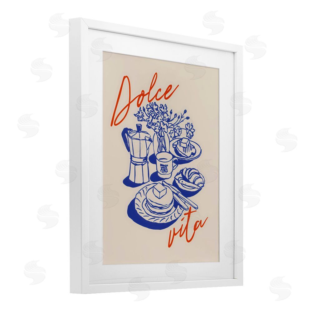 The Prints Vibe Retro Breakfast Morning Spread White Framed Print Under Glass Wall Art