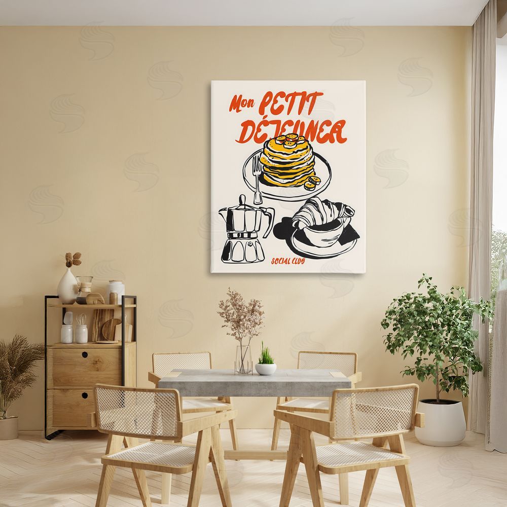 The Prints Vibe My Breakfast Pancakes Spread Stretched Canvas Wall Art in Room