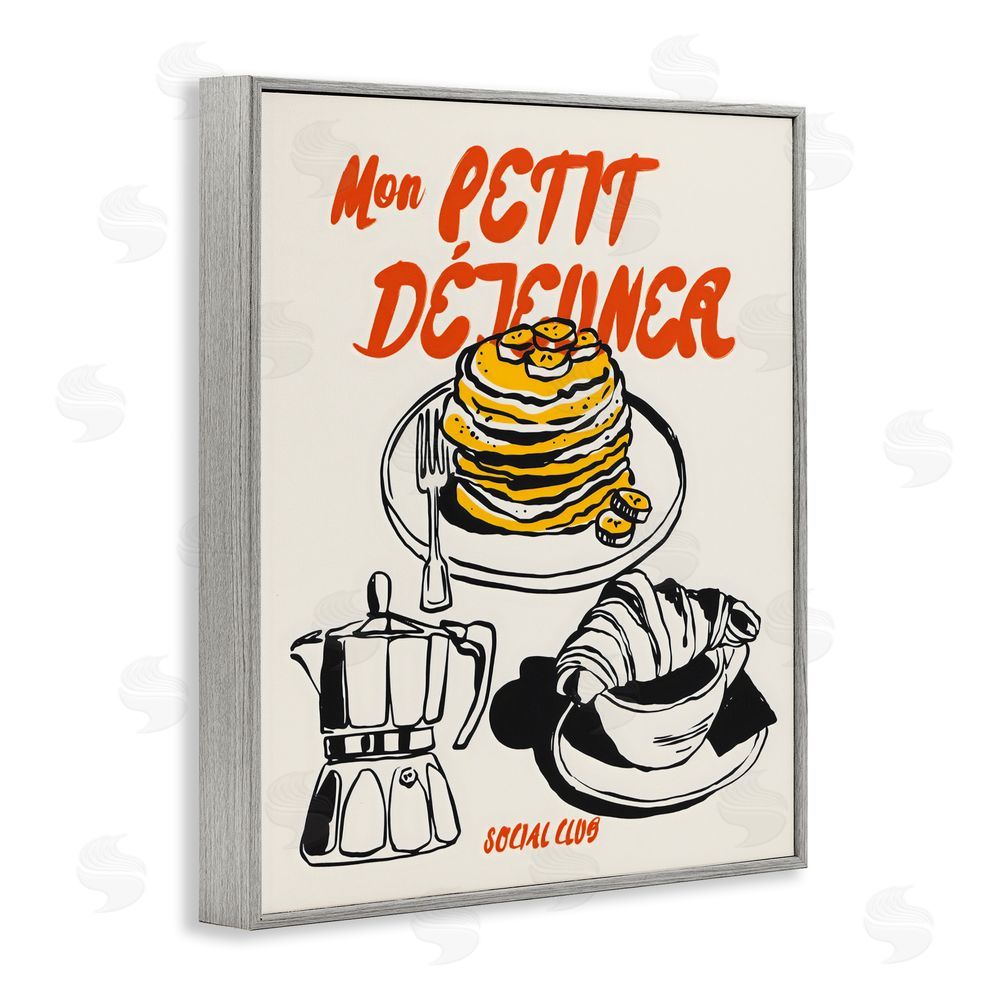 The Prints Vibe My Breakfast Pancakes Spread Gray Framed Giclee Wall Art