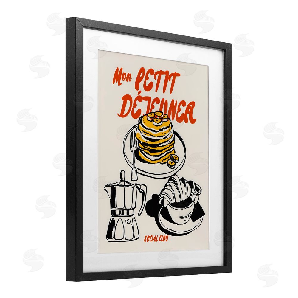 The Prints Vibe My Breakfast Pancakes Spread Black Framed Print Under Glass Wall Art