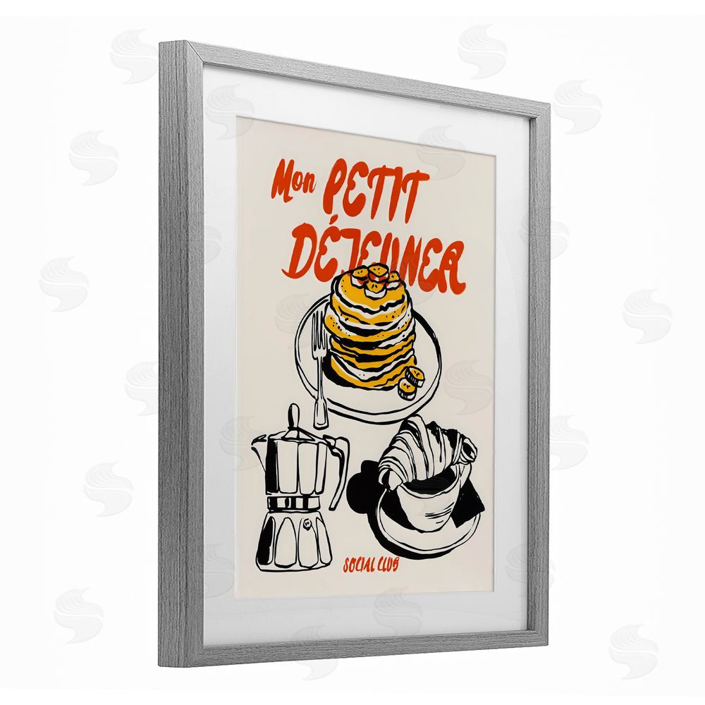 The Prints Vibe My Breakfast Pancakes Spread Gray Framed Print Under Glass Wall Art