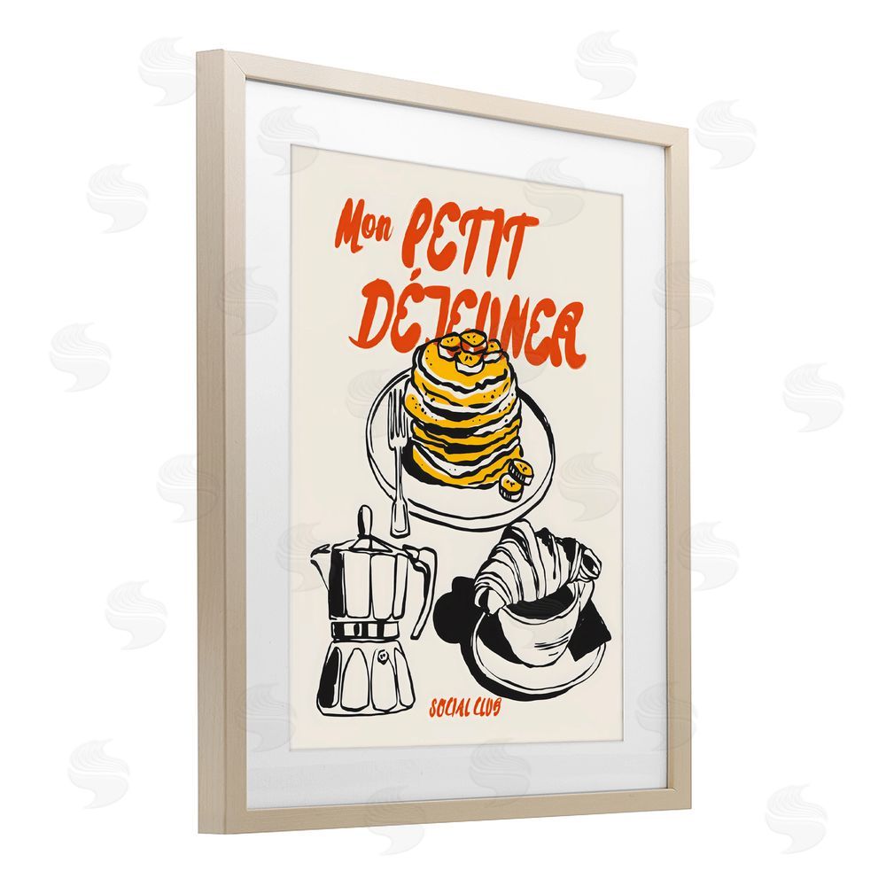 The Prints Vibe My Breakfast Pancakes Spread Brown Framed Print Under Glass Wall Art