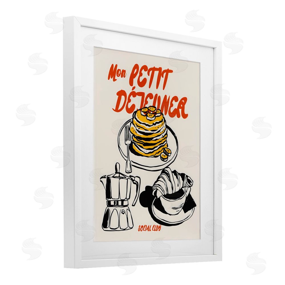 The Prints Vibe My Breakfast Pancakes Spread White Framed Print Under Glass Wall Art