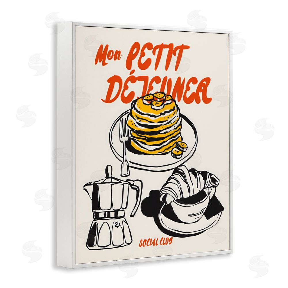 The Prints Vibe My Breakfast Pancakes Spread White Framed Giclee Wall Art