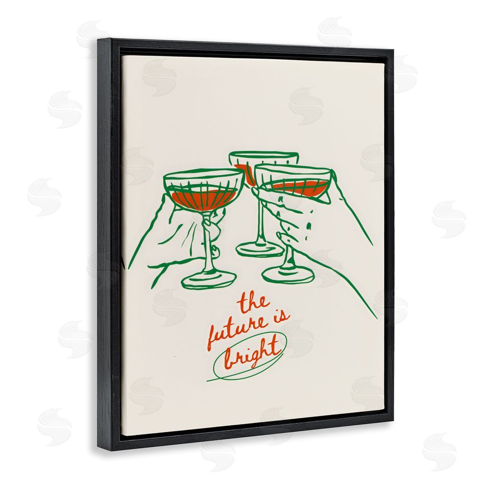 The Prints Vibe The Future Is Bright Toast Black Floating Framed Canvas Wall Art Print