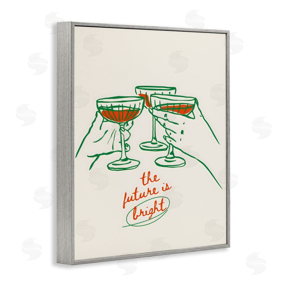 The Prints Vibe The Future Is Bright Toast Gray Framed Giclee Wall Art Print