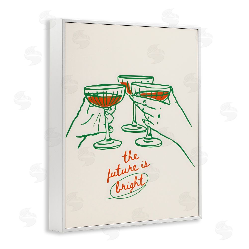 The Prints Vibe The Future Is Bright Toast White Framed Giclee Wall Art Print