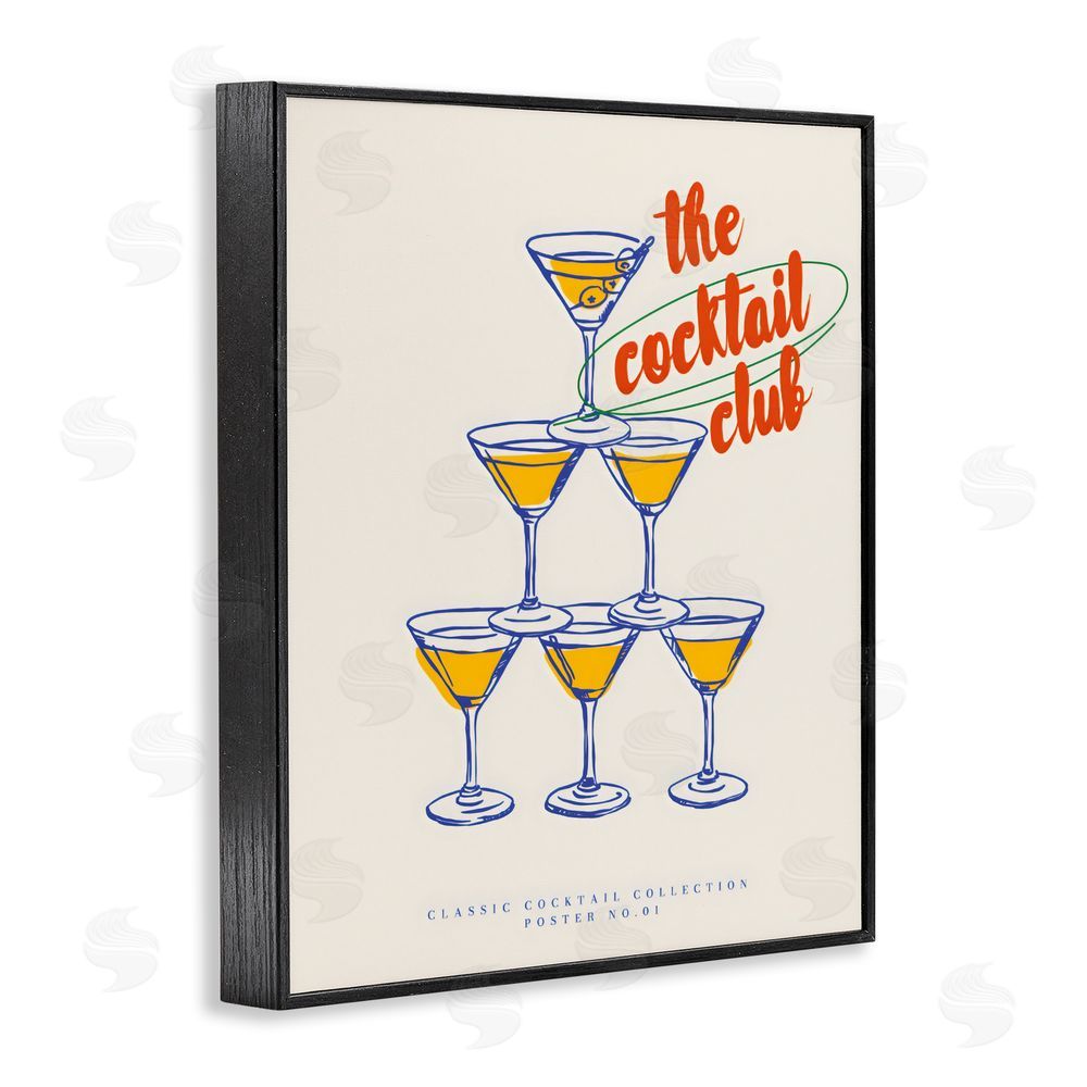 The Prints Vibe Tower Toast Cocktail Club Black Framed Giclee Wall Art Print