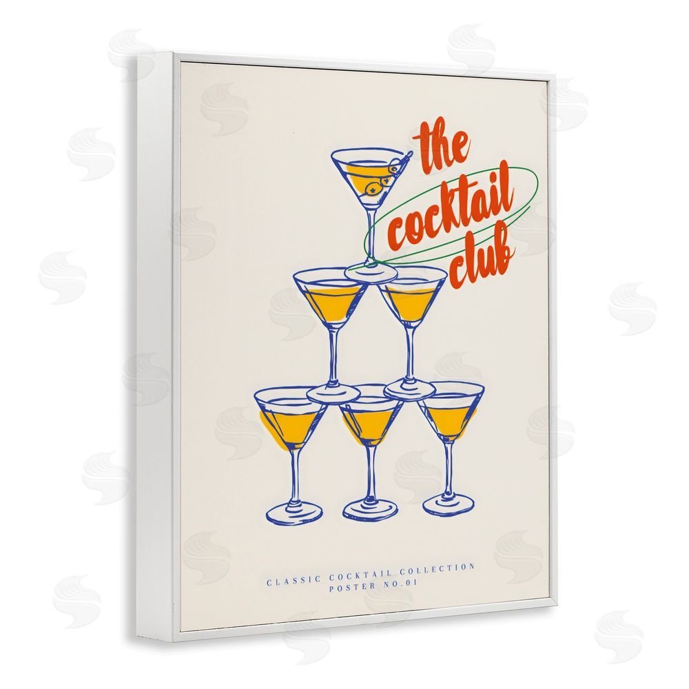 The Prints Vibe Tower Toast Cocktail Club White Framed Giclee Wall Art Print