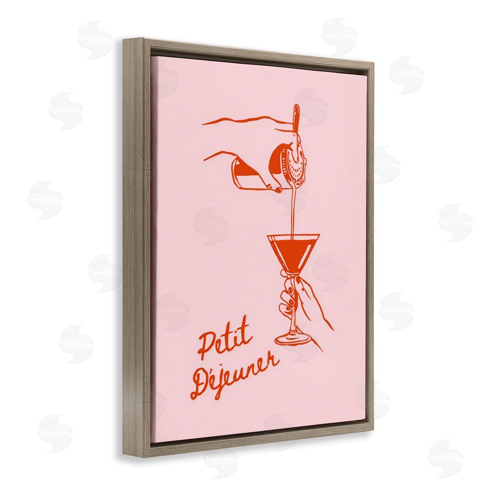 The Prints Vibe Pouring Brunch Cocktail Brown Floating Framed Canvas Wall Art