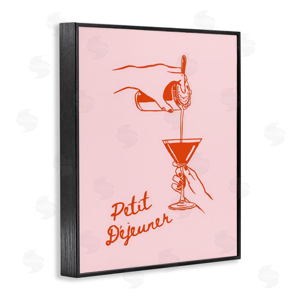 The Prints Vibe Pouring Brunch Cocktail Black Framed Giclee Wall Art