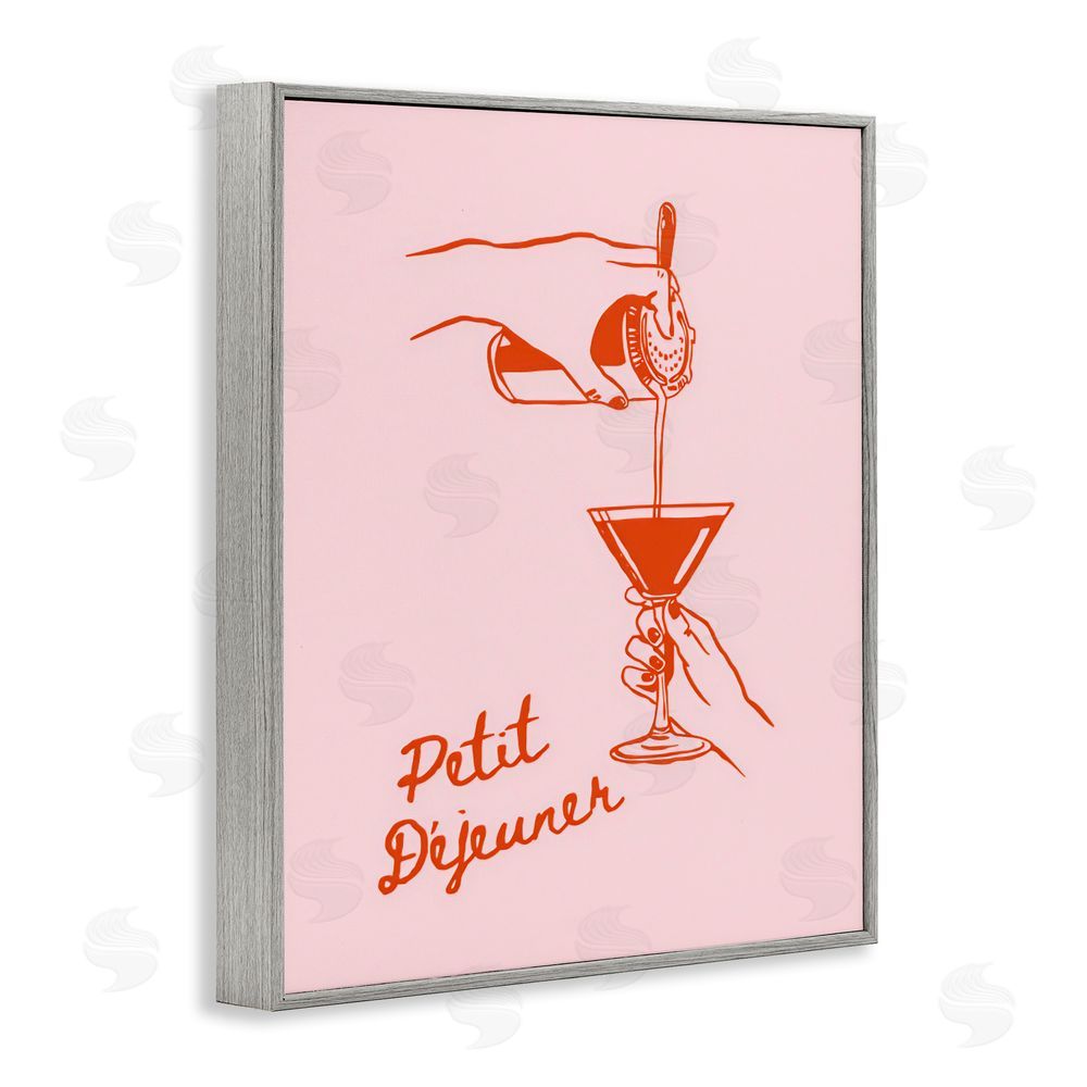 The Prints Vibe Pouring Brunch Cocktail Gray Framed Giclee Wall Art