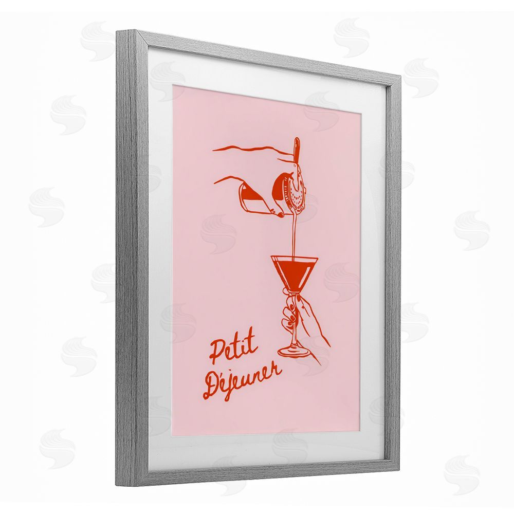 The Prints Vibe Pouring Brunch Cocktail Gray Framed Print Under Glass Wall Art