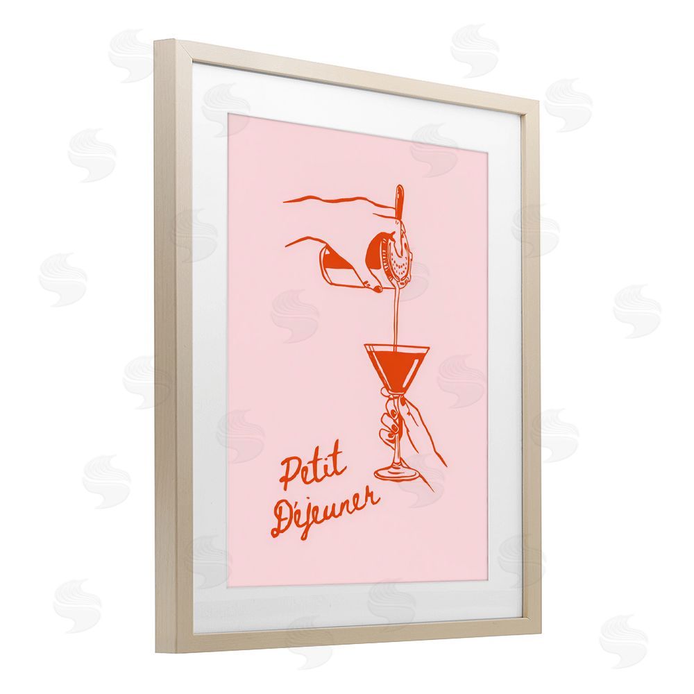 The Prints Vibe Pouring Brunch Cocktail Brown Framed Print Under Glass Wall Art