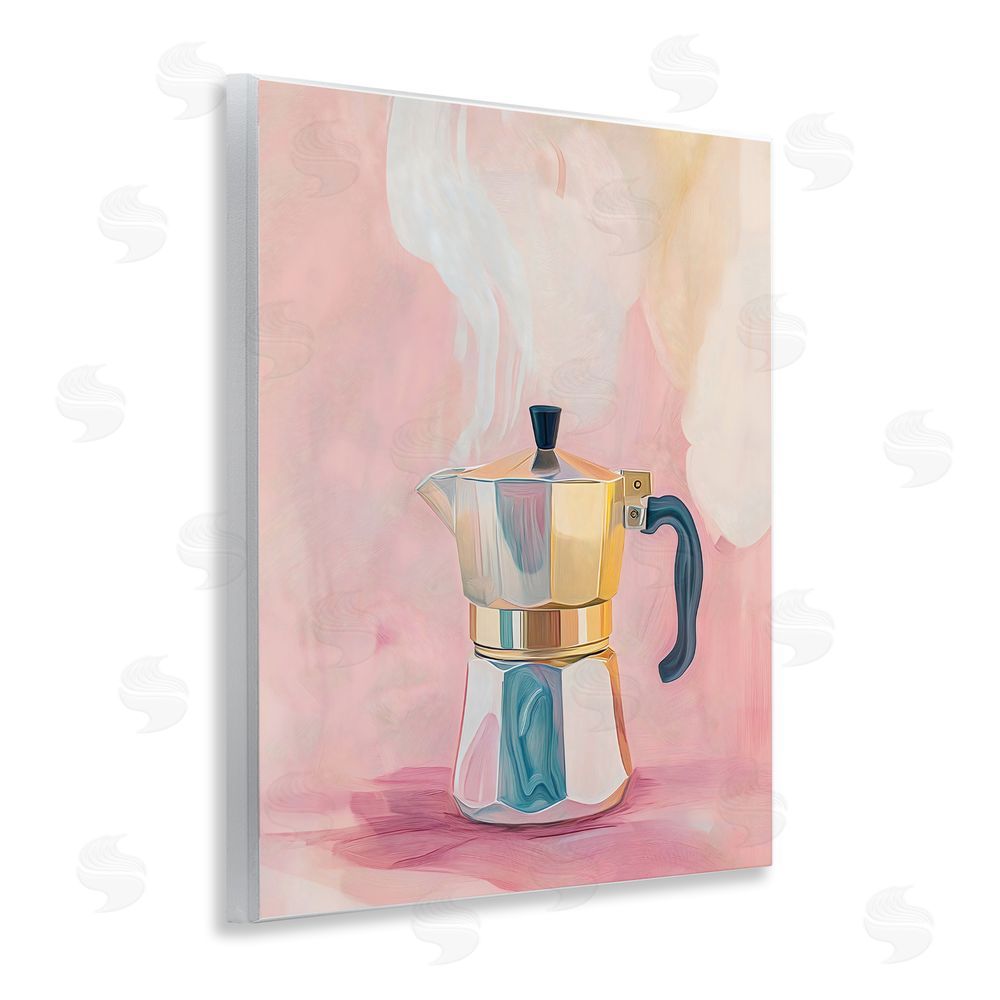 The Prints Vibe Vintage Coffee Maker on Pink Wall Plaque Printed Art