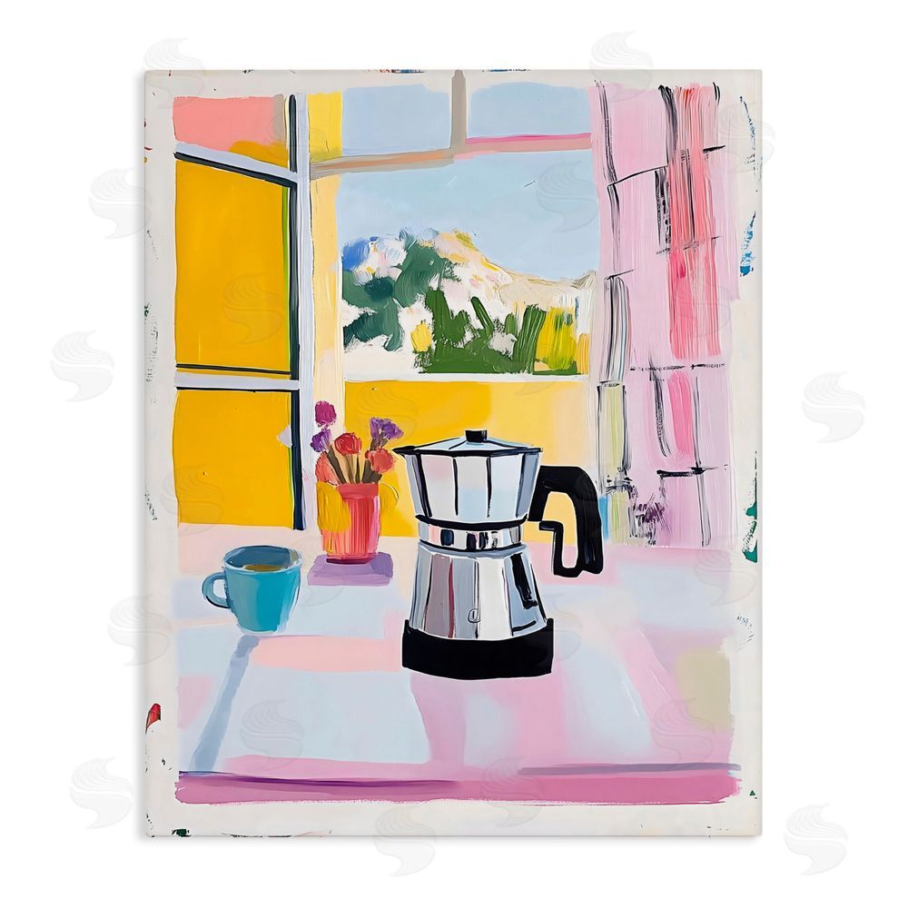 The Prints Vibe Italian Moka Pot Kitchen Stretched Canvas Wall Art