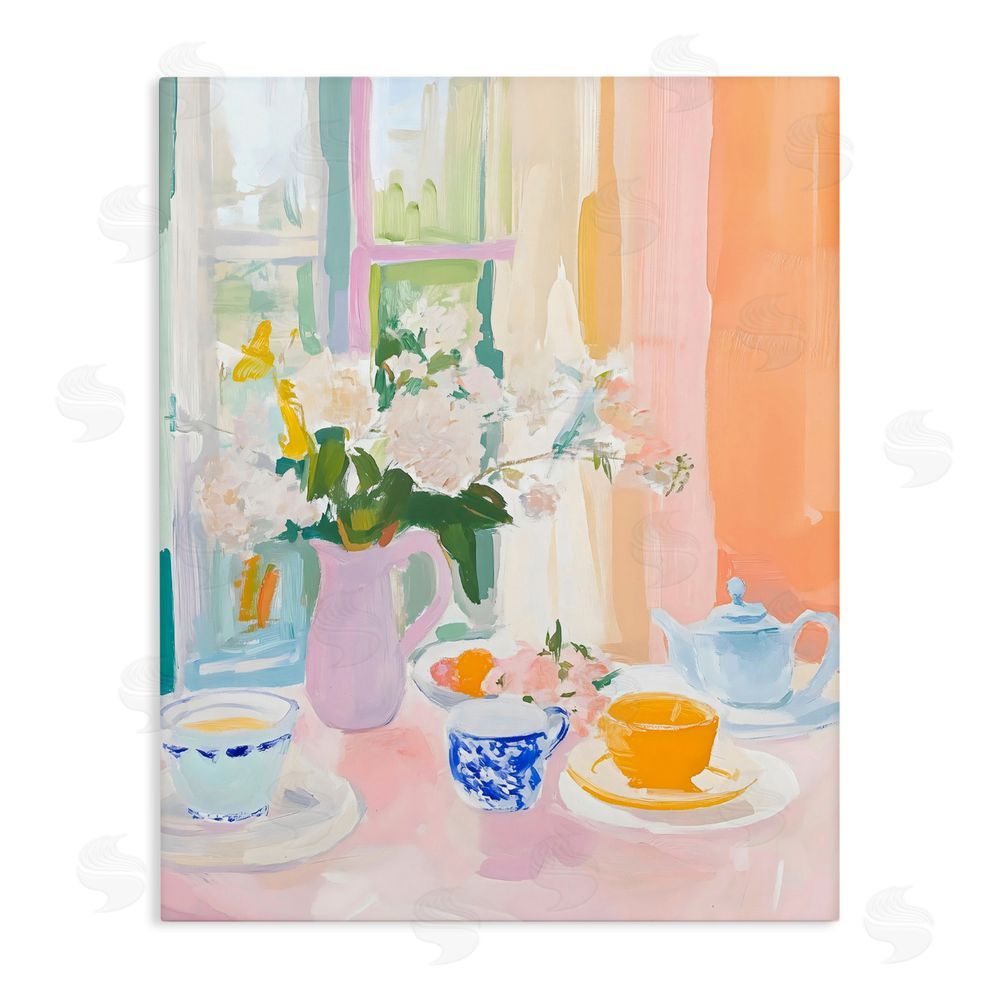 The Prints Vibe Breakfast Still Life Abstraction Stretched Canvas Wall Art Print