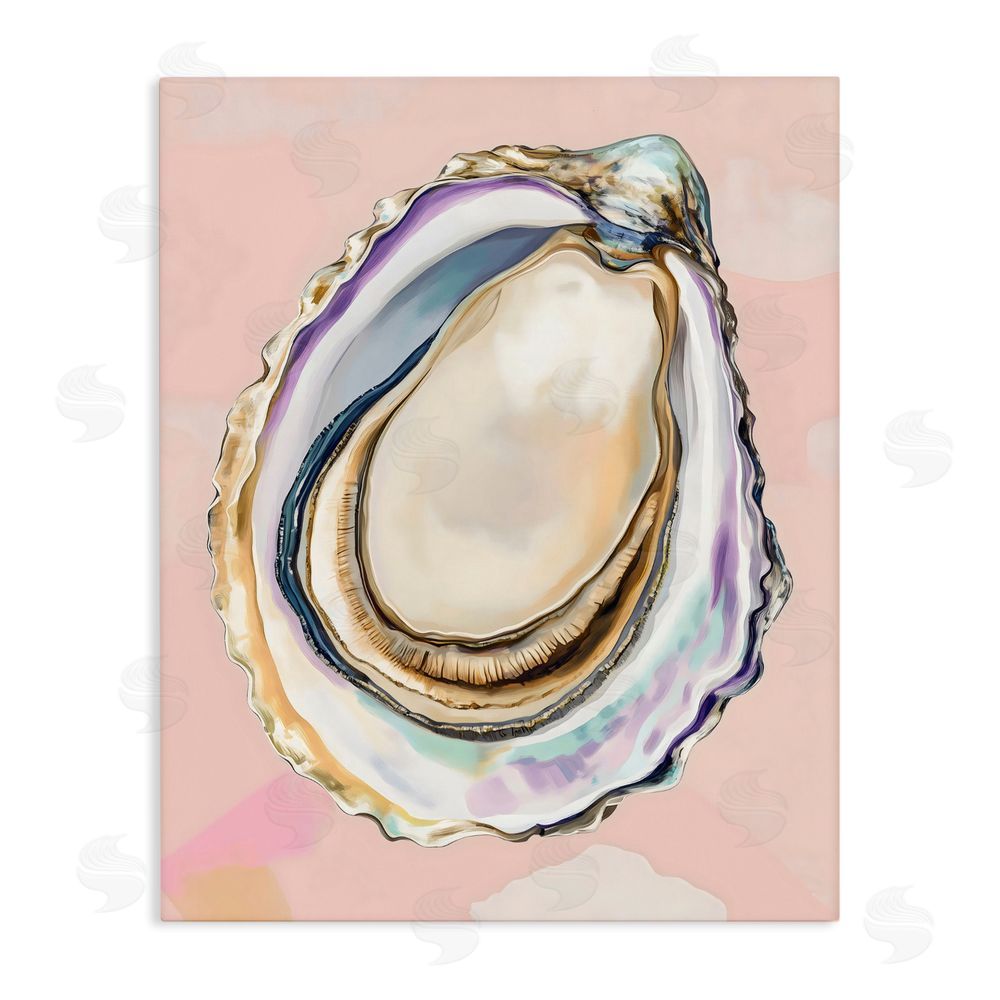 The Prints Vibe Pink Oyster Shell Elegance Stretched Canvas Wall Art